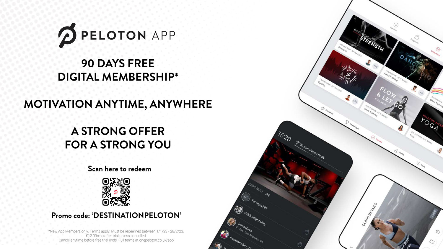 90 day free peloton app sale