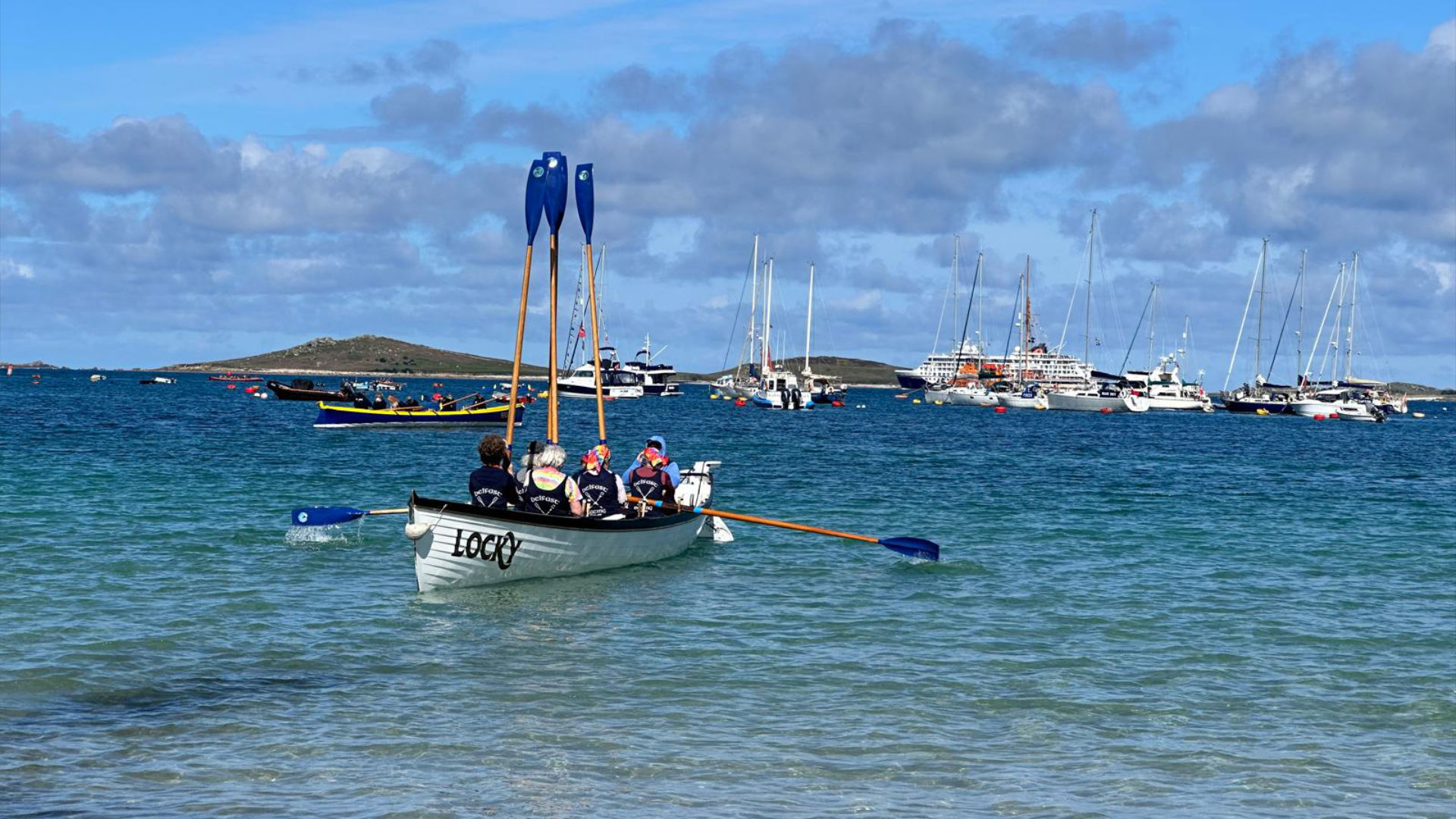US Rowers Sculling in Scilly